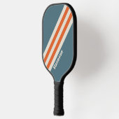 Raquette De Pickleball Rayures Rétro de Surfside avec Nom (Gauche)