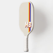 Raquette De Pickleball Rayures rétrospectives Monogramme initial personna (Gauche)