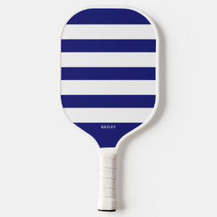 Raquette De Pickleball Rayures Simples, Toute Couleur, Nom de Monogramme