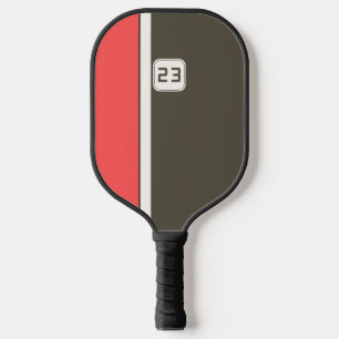 Raquette De Pickleball Rayures verticales de course marron rouge rétro