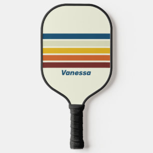 Raquette De Pickleball Rayures Vintage Five Across avec nom