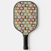 Raquette De Pickleball Rectangles rétro avec Starbursts (Recto)