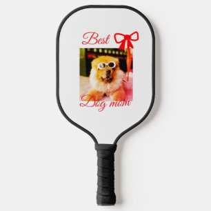 Raquette De Pickleball Red bow best dog maman papa photo chien/animal nom