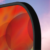 Raquette De Pickleball Red Crazy Hearts sur Turquoise et Monogram Initial