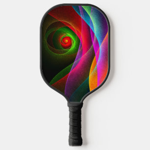 Raquette De Pickleball Red Green Orange Modern Abstrait Art Motif #22