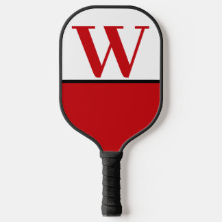 Raquette De Pickleball Red & White College Monogram Pickleball Paddle
