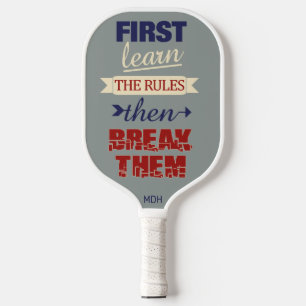 Raquette De Pickleball Règles de rupture monogramme personnalisé