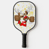 Raquette De Pickleball Reindeer Drunk Funny Caractère de Noël (Verso)