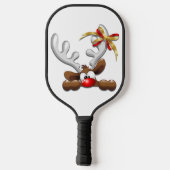 Raquette De Pickleball Reindeer Puzzled drôle Caractère de Noël (Verso)