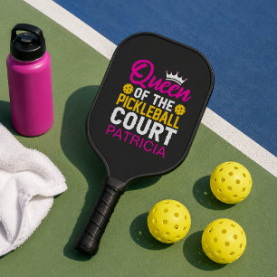 Raquette De Pickleball Reine du terrain de Pickleball Fun Monogramme Nom