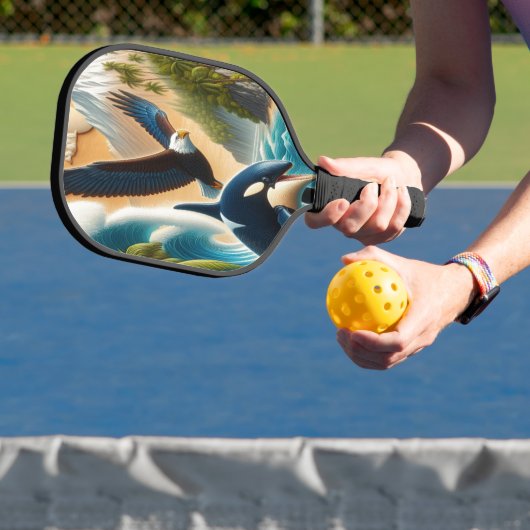 Raquette De Pickleball Rencontre majestueuse : Orca et Orca Whale (Insitu)