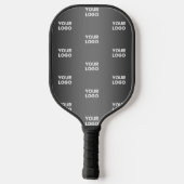 Raquette De Pickleball Répétition du logo de l'entreprise | Gradient noir (Verso)