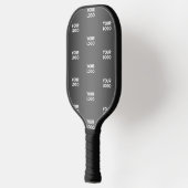Raquette De Pickleball Répétition du logo de l'entreprise | Gradient noir (Gauche)