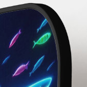 Raquette De Pickleball Requin néon coloré (Détail gauche)