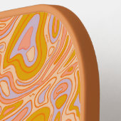 Raquette De Pickleball Retro 70's Pastel Purple Monogram Topography (Détail gauche)