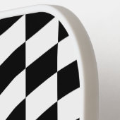 Raquette De Pickleball Retro À damiers Motif noir et blanc (Détail gauche)