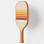 Raquette De Pickleball Rétro avec Rayures et Nom (Gauche)