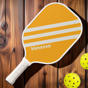 Raquette De Pickleball Rétro Baiser de Soleil Trois Bandes avec Nom