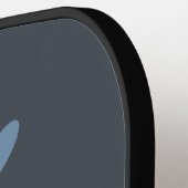 Raquette De Pickleball Retro Blue Floral Pink Monogram Slate Gray (Détail gauche)