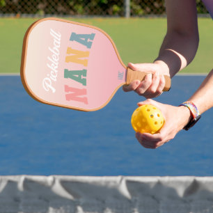 Raquette De Pickleball Retro Boho Couleurs Nana Personnalisé