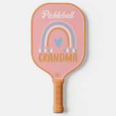 Raquette De Pickleball Retro Boho Rainbow Grandma Personnalisé (Recto)