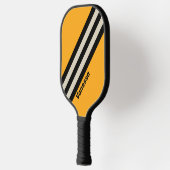Raquette De Pickleball Rétro Bumblebee Rayures Buzz avec nom (Gauche)