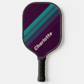 Raquette De Pickleball Retro Charlotte Rainbow avec nom (Verso)
