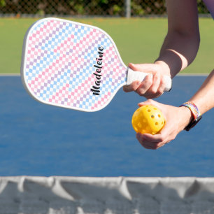 Raquette De Pickleball Retro Checkerboard 1990s 2000s Y2K Pastel Ajouter