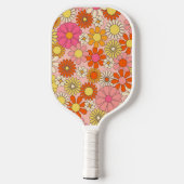 Raquette de Pickleball Rétro Florale Monogramme Fé (Verso)
