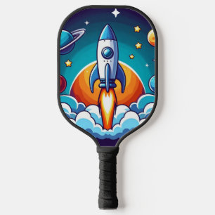 Raquette De Pickleball Retro, fusée spatiale