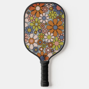 Raquette De Pickleball Retro Garden Vintage années 60 les années 70 Fleur
