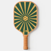 Raquette De Pickleball Retro Green Orange Sunburst 2 Côté Différent (Recto)