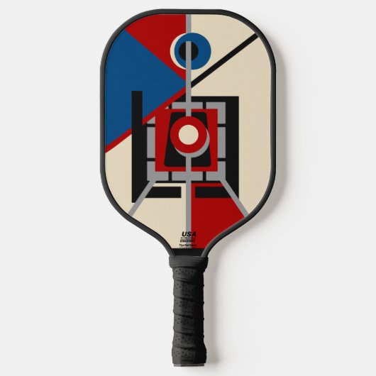 Raquette De Pickleball Retro Industrial Deco Geometric Art (Recto)