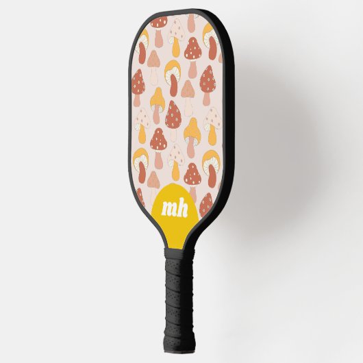 Raquette De Pickleball Retro les années 70 Champignon Pastel Monogram (Gauche)