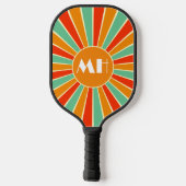 Raquette De Pickleball Retro les années 70 Starburst Monogram Sun (Verso)