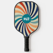 Raquette De Pickleball Retro les années 70 Starburst Monogramme (Recto)