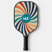 Raquette De Pickleball Retro les années 70 Starburst Monogramme (Verso)
