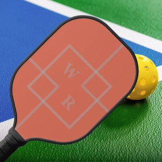 Raquette De Pickleball Rétro Minimaliste Géométrique | Monogramme en Ter