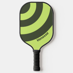 Raquette De Pickleball Rétro Moss Fade Trois Cercles Rayés avec Nom
