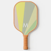 Raquette De Pickleball Rétro Olive Sorbet Monogramme Moderne Personnalisé (Recto)