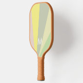 Raquette De Pickleball Rétro Olive Sorbet Monogramme Moderne Personnalisé (Gauche)