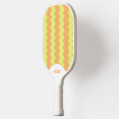 Raquette De Pickleball Retro Orange Lime Green les années 70 rayures 90s  (Gauche)