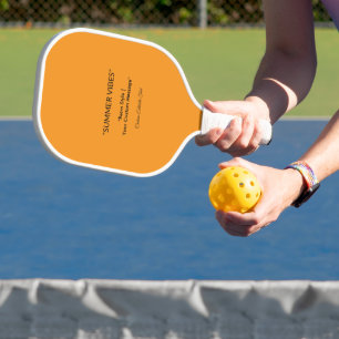 Raquette De Pickleball Retro Orange Texture - Vibes d'été Art
