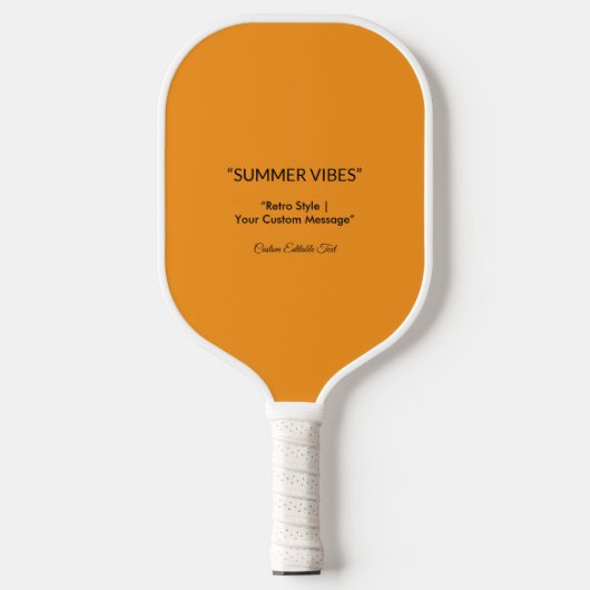 Raquette De Pickleball Retro Orange Texture - Vibes d'été Art (Recto)