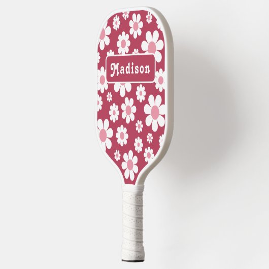 Raquette De Pickleball Retro Personnalisé Nom Daisy (Gauche)