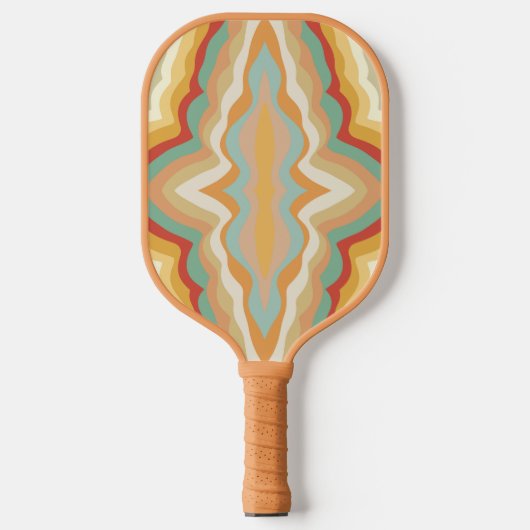 Raquette De Pickleball Retro Pop Art Abstract Geometric Wavy Pattern (Recto)