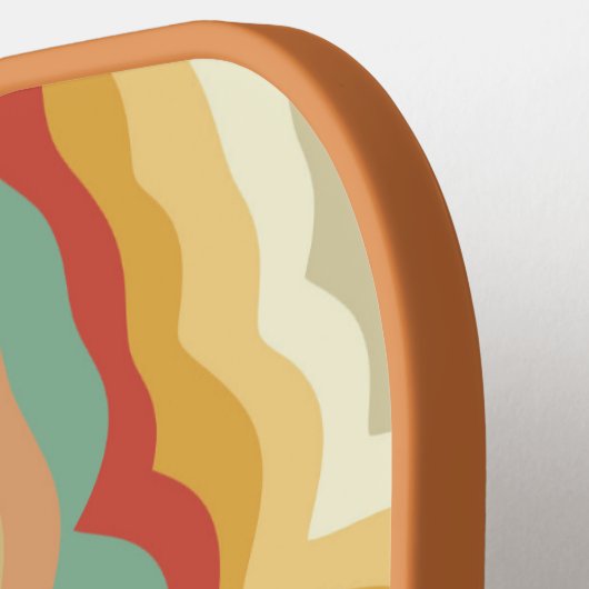 Raquette De Pickleball Retro Pop Art Abstract Geometric Wavy Pattern (Détail gauche)