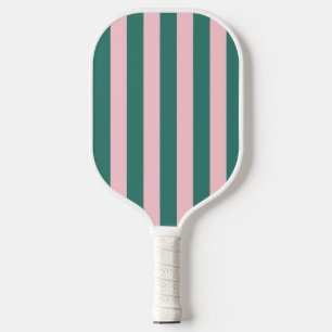 Raquette De Pickleball Retro Preppy Sportswear Stripes - Rose Green