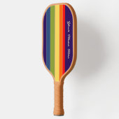 Raquette De Pickleball Retro Rainbow Navy Oro Olive Green Nom personnalis (Gauche)
