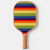 Raquette De Pickleball Retro Rainbow Navy Oro Olive Green Nom personnalis (Verso)